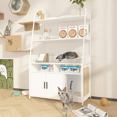 Cat litter box outlet shelf